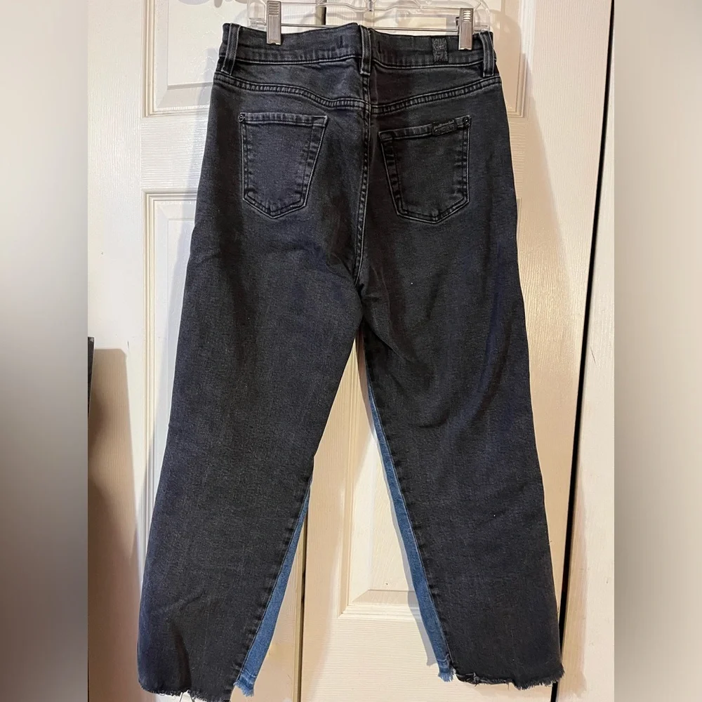 7 For All Mankind Women’s Jeans Blue/Black Two Tone High Waist Size 25 - Picture 5 of 10